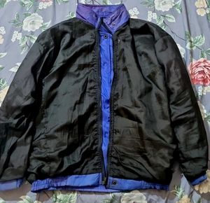 Reebok Black N Blue Rain Jacket With Hoodie 🌷