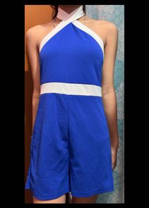 Blue Halter Jumpsuit
