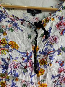 Floral Print Peplum Top