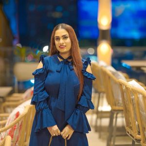 Blue Ruffle Sleeve Maxi Dress