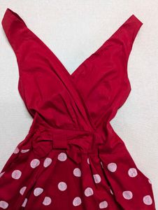 Red Polka Dot Micro Mini Dress(32 inches length)