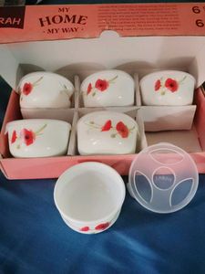 Borosil Larah 12 PC Katori Set with Lid