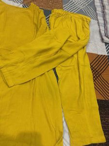 Yellow Kurta Set with Intricate Embroidery