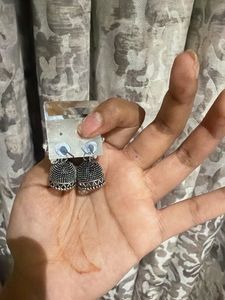 Oxidized Butterfly Jhumka Earrings