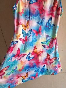 Colorful Butterfly Print Dress