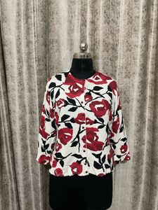 floral button-up cardigan