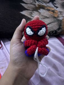 Handmade Spider-Man Crochet Keychain