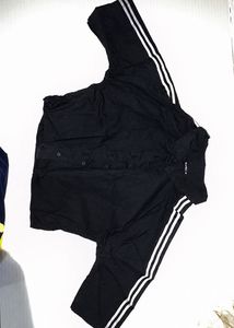Black Casual Pants with Stripes
