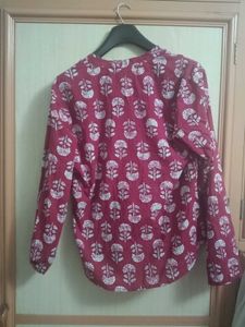 Maroon Floral Print Kurta