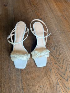 Elegant White Heeled Sandals