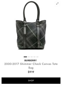 Authentic Burberry Plaid Tote Bag