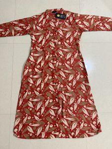 Elegant Leaf Print Kurta Pant Set