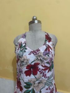 Floral Halter Neck Mini Dress