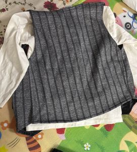 Adorable Baby Boy Striped Vest Outfit