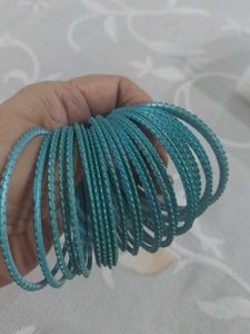 Set of 24 Metallic Blue Bangles