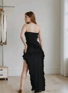 Shein Strapless Maxi Ruffled Dress