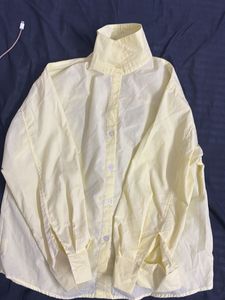 Pale Yellow Collared Button-Up Shirt
