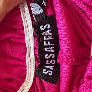 Magenta Smocked Off-Shoulder Top