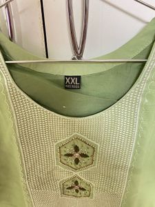 Light Green Embroidered Kurti