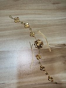 Exquisite Gold hair buns with Floral Design