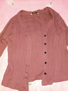 Chic Rose Ribbed Cardigan