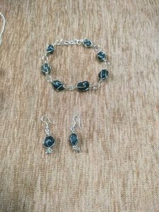 Elegant Beaded Necklace, Bracelet &amp; Earring Set