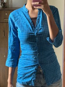 Fitted Blue Shirt
