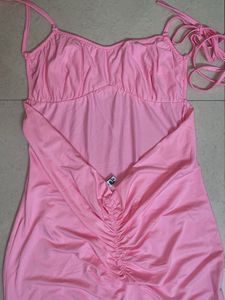 🎀 ✨ Newme Pink Tie Strap backless Dress