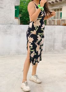 Floral Slit Midi Dress