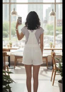White Denim Overalls - Trendy &amp; Chic