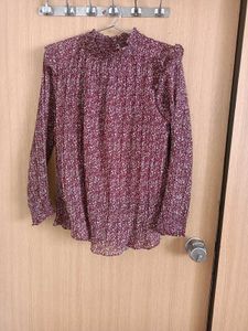 Chic Floral Print Long Sleeve Top