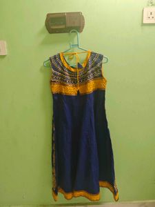 Stunning Blue &amp; Yellow Anarkali Gown