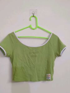 Cute Green Crop Top