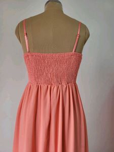 New Elegant Coral Maxi Dress