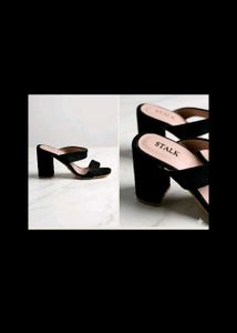 combo Chic Black &amp; White Patterned Heeled Mules