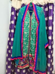 Beautiful Green Kurta Set with Embroidery