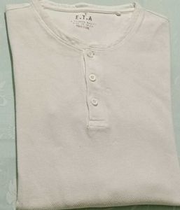 Men's White Henley T-Shirt