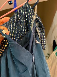 elegant royale blue skirt and blouse small size