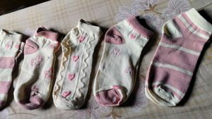 Cute Pink &amp; White Ankle Socks Set