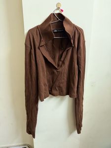Zara Brown Long Sleeve Top