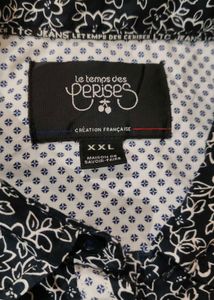Men's Black &amp; White Patterned Long Sleeve Shirt