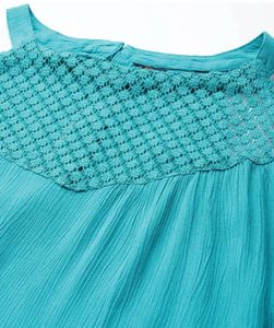 Turquoise blue lace top