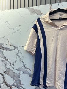 Men's Color Block Polo T-Shirt, L Size