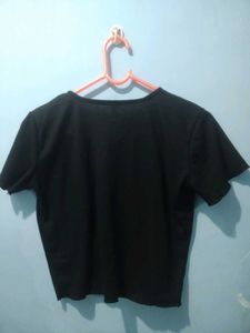 Chic Black Button-Up Short Sleeve Top