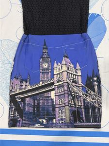 Chic London Print Dress with Bow Detail