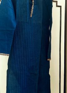 Elegant Navy Blue manyavar kurta  Intricate Nec