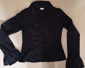 Classic Black Button-Up Blouse
