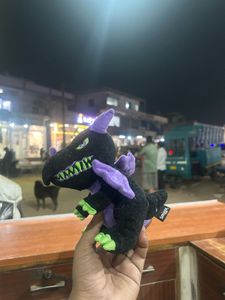 Smiggle Black Purple Green Dragon 16cm x 20cm Plus