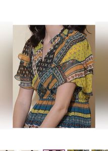 LABEL RITU KUMARPrinted Round-Neck A-line Dress