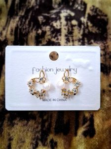 Sparkling Pearl & Crystal Butterfly Earrings